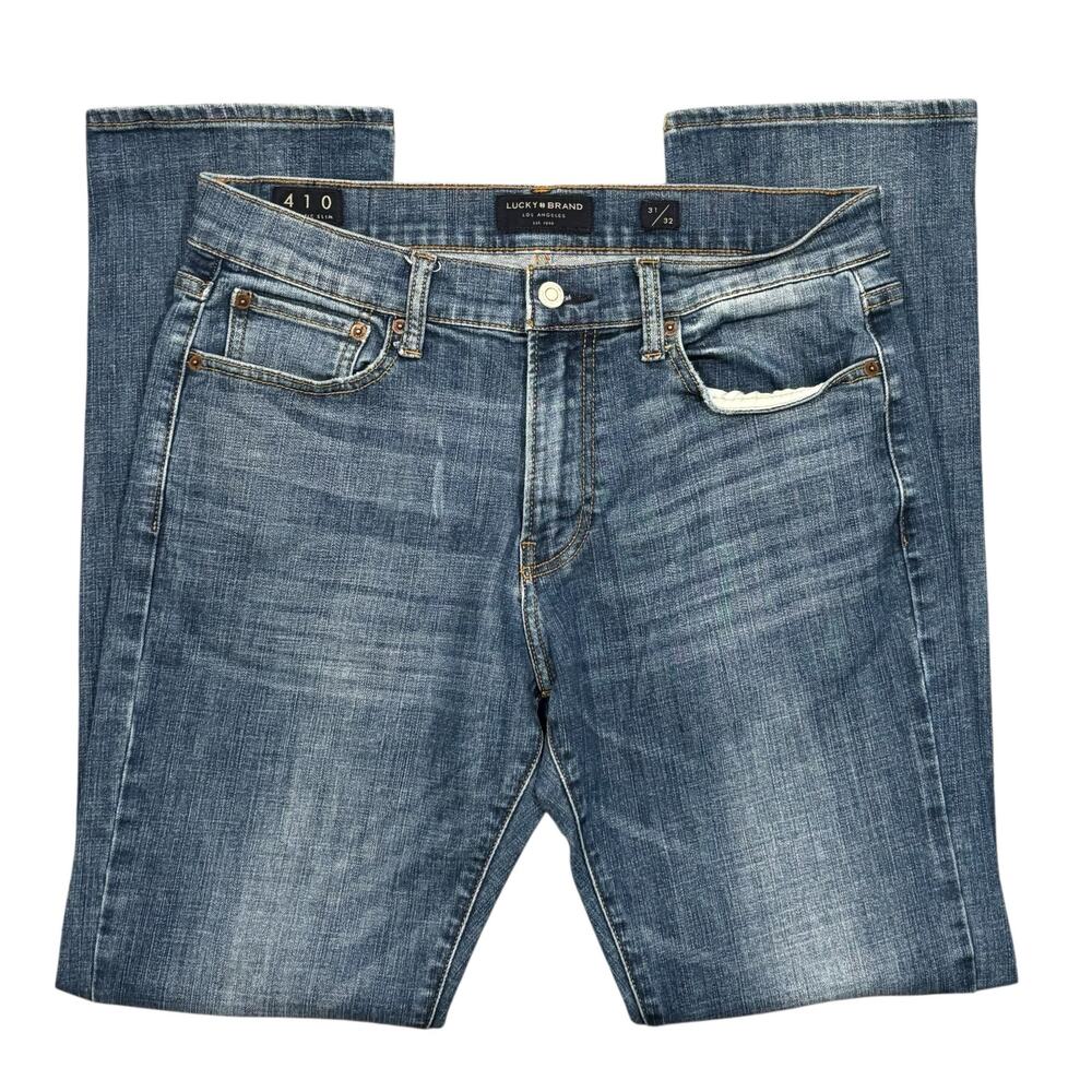 Lucky Brand 401 Athletic Slim Fit Medium Wash Stretch Denim Jeans Men Size 31 32